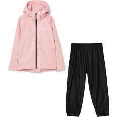 Kid's Packable Rain Set - Light Rose/Black