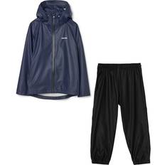 Kid's Packable Rain Set - Navy/Black