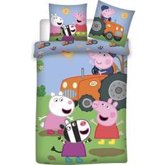 Greta Gris Bäddset Barnrum BrandMac Peppa & George Pig Single Duvet Cover 140x200cm