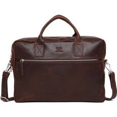 Bruna - Skinn Portföljer Adax Catania Axel Briefcase 15.6" - Dark Brown