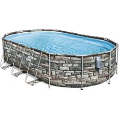 122.0 cm Piscine Autoportanti Bestway Piscina ovale Power Steel Comfort idromassaggio Jet 610X366X122 56719