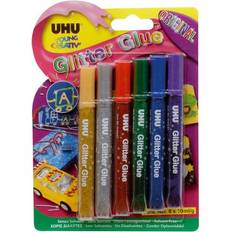 Colle Glitter UHU Glitter Glue Assorted Pack of 6x10ml