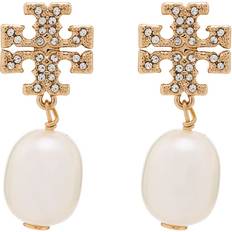 Tory Burch Burch-Pendant Earrings With Logo Jewels Oro-Donna