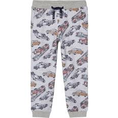 Name It Car Print Cotton Sweatpants - Grey/Grey Melange (13184066)