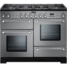 110cm - 32A Cookers Rangemaster KCH110DFFBL/C Kitchener 110cm Dual Fuel Chrome, Stainless Steel