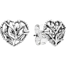 Earrings Pandora Family Tree Heart Stud Earrings - Silver