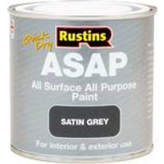 Paint Rustins Quick Dry All Surface All Purpose Wood Paint, Metal Paint Grey 0.25L