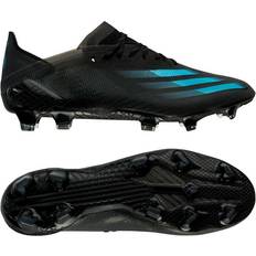 Carbon Fiber Football Shoes Adidas X Ghosted.1 FG M - Core Black/Signal Cyan/Gray Six