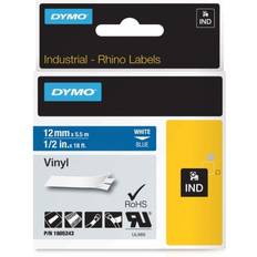 Dymo Rhino Labels White on Blue