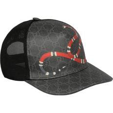 Gucci Chapeaux Gucci Kingsnake Print GG Supreme Baseball Hat - Black/Grey