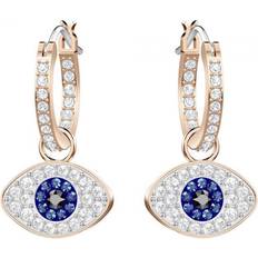 Swarovski Schmuck Swarovski Symbolic Evil Eye Hoops - Rose Gold/Blue/Transparent