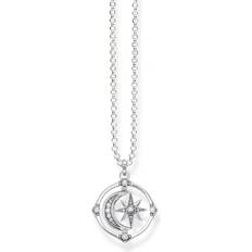 Thomas Sabo Women Necklaces Thomas Sabo Star & Moon Necklace - Silver/White