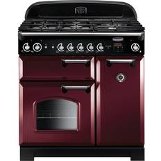 90cm - Convection/ Fan Oven Gas Cookers Rangemaster CLA90NGFCY/C Red, Chrome