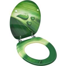 PVC Toiletaccessoires vidaXL Toiletbril Met Deksel MDF Groen