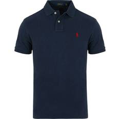 Polo Ralph Lauren Slim Fit Mesh Polo Shirt - Newport Navy/Red