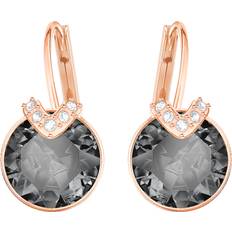 Grey Jewellery Swarovski Bella V Drop Earrings - Rose Gold/Grey/Transparent