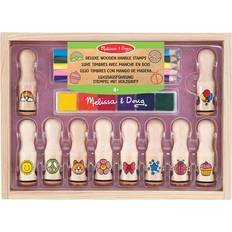 Melissa & Doug Ensembles de créativité Melissa & Doug Wooden Stamp Set Happy Handles