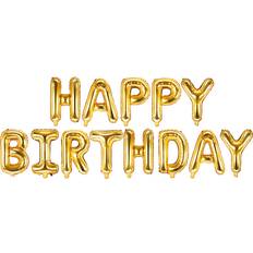 Folieballonger PartyDeco Text & Theme Balloons Happy Birthday Gold