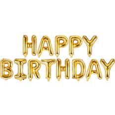 Text & Theme Balloons Happy Birthday Gold