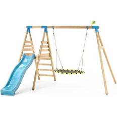 TP Toys Knightswood Double & Deck Wooden Swing Set with Giant Nest Swing