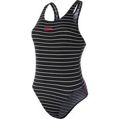 XL Baddräkter Speedo Endurance+ Printed Medalist Swimsuit - Black/White