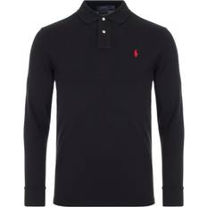 Polo Ralph Lauren Slim Fit Mesh Long Sleeve Polo Shirt - Black