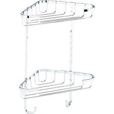 Chrome Shower Baskets, Caddies & Soap Shelves Croydex 2 Tier Corner Basket Small (484621)