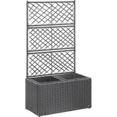 Pots & Planters vidaXL Trellis Raised Bed with 2 Pots 11.811x22.835x42.126"