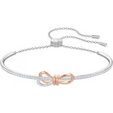 Swarovski Lifelong Bow Bangle - Silver/Rose Gold/Transparent