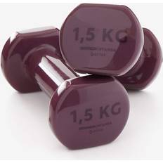 1.5 kg Dumbbells Nyamba Halters voor fitness 2 x 1.5 kg bordeaux