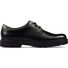 Textile Low Top Shoes Clarks Youth Loxham Derby - Black Leather