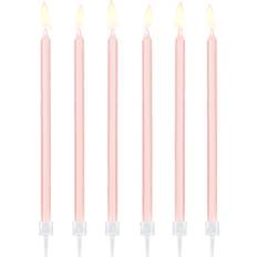 Decor Plain Birthday Candles Light Pink 12-pack