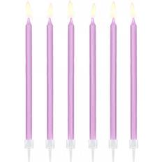 PartyDeco Decor Cake Candle Light Purple 12-pack