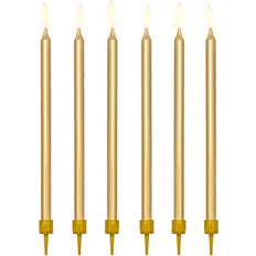 PartyDeco Decor Birthday Candles Gold 12-pack