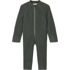 Name It 9-12M Strati di base Name It Brushed Merino Wool One-Piece Suit - Green/Thyme (13175340)