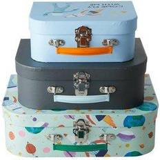 Kleinteile-Aufbewahrung Rice Kids Cardboard Suitcase with Space Print Set of 3