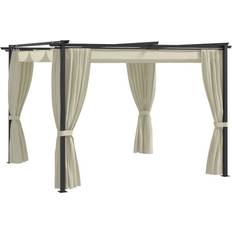 300 cm - Beige Paviljonger vidaXL Gazebo with Curtains 3x3 m