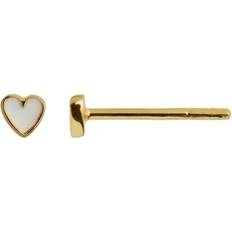 Billig Øreringe Stine A Petit Love Heart Stud - Gold/White