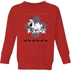 Fille Pulls de Noël Disney Frozen Olaf and Snowmen Kids' Christmas T-Shirt - Red