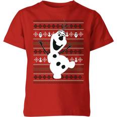 Disney Kids Frozen Olaf Dancing Christmas T-shirt - Red