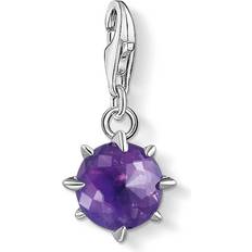 Månadssten Thomas Sabo Charm Club Birthstone February Charm - Silver/Whie/Amethyst