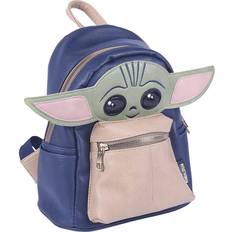 Casual Fashion Faux Leather Mandalorian Backpack  - Blue