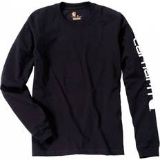 Carhartt XXS Camisetas Carhartt Logo Longsleeve - Negro