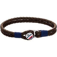 Bruna Armband Tommy Hilfiger Logo Button Bracelet - Silver/Brown