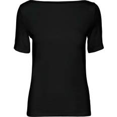 Panda O-Neck Short Sleeved Top - Black