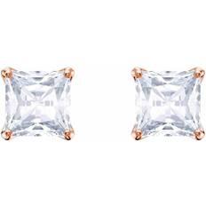 Swarovski Attract Stud Pierced Earrings - Rose Gold/White