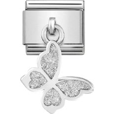 Nomination Shiny Charms & Pendants Nomination Composable Classic Link Glitter Butterfly Charm - Silver/White