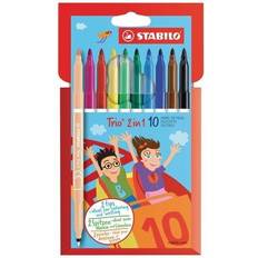 Stabilo Fineliners Stabilo Trio 2 in 1 Coloring Felt Tip Pen 10-pack