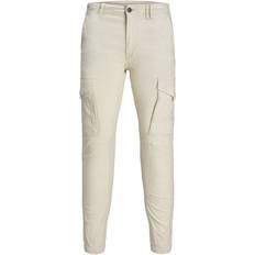 Hombre - Lino Pantalones Jack & Jones Linen Akm 980 White Male