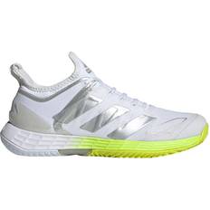 Damen - Strick Schlägersportschuhe Adidas Adizero Ubersonic 4 W - Cloud White/Silver Metallic/Solar Yellow